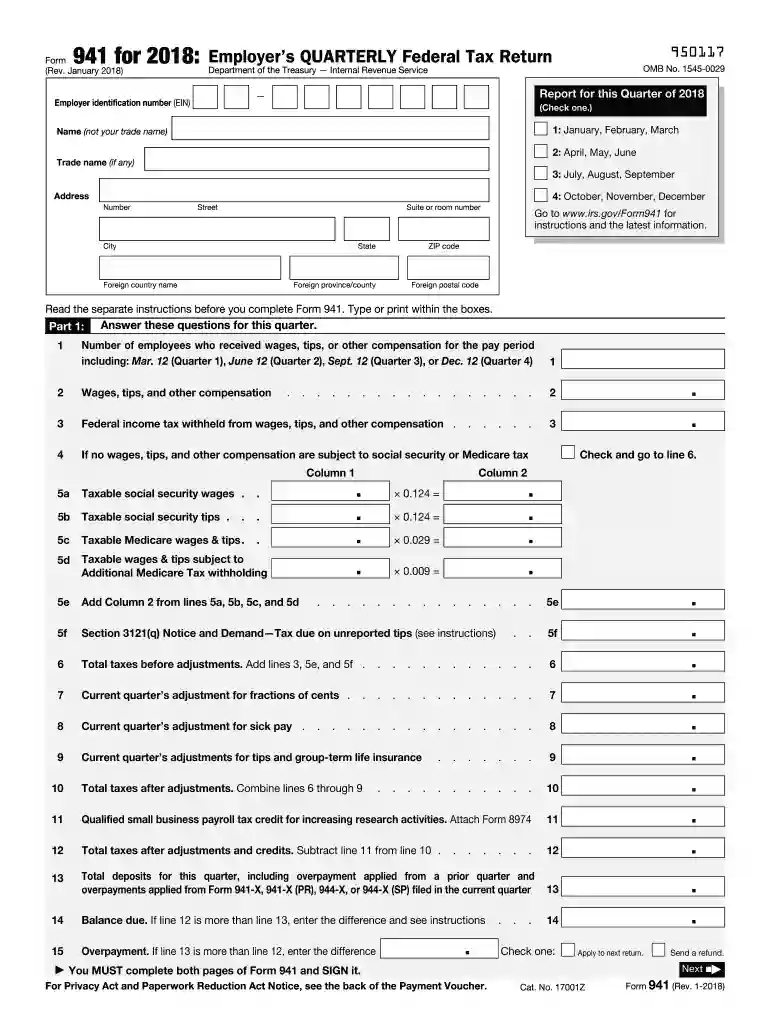 941 2018 form Preview on Page 1