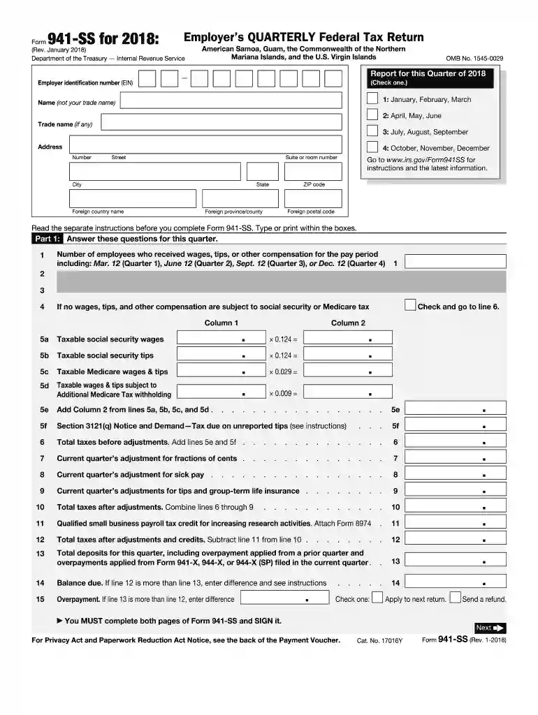 941 form 2019 Preview on Page 1