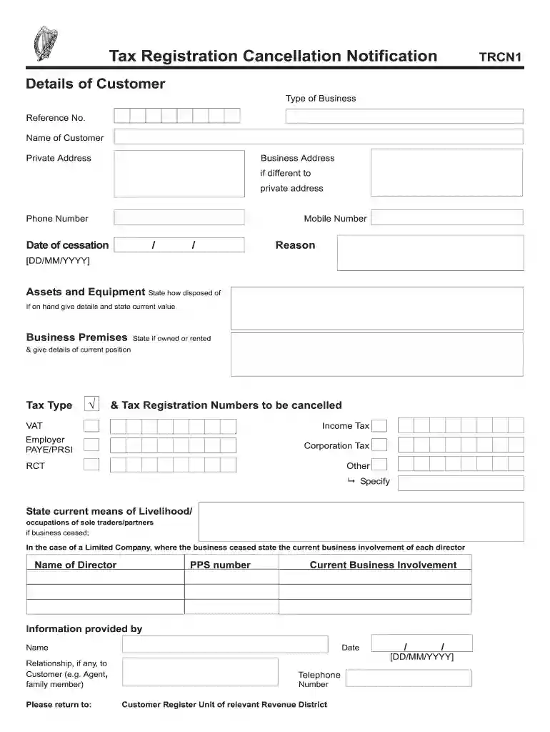 trcn1 form Preview on Page 1