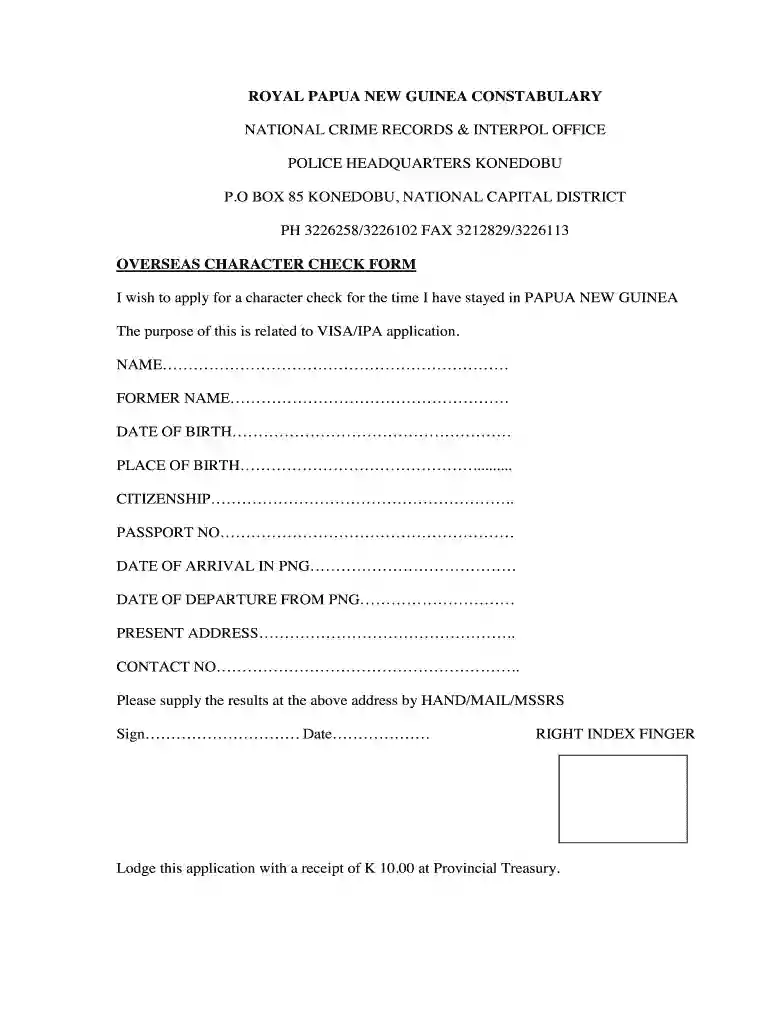 character check form Preview on Page 1