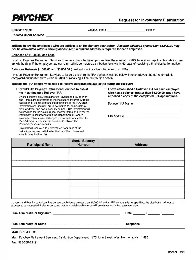 paychex 401k withdrawal Preview on Page 1