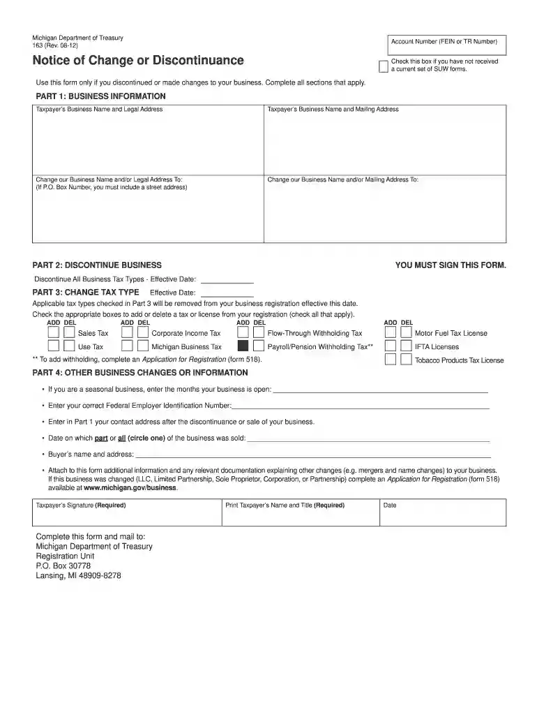 form 163 Preview on Page 1