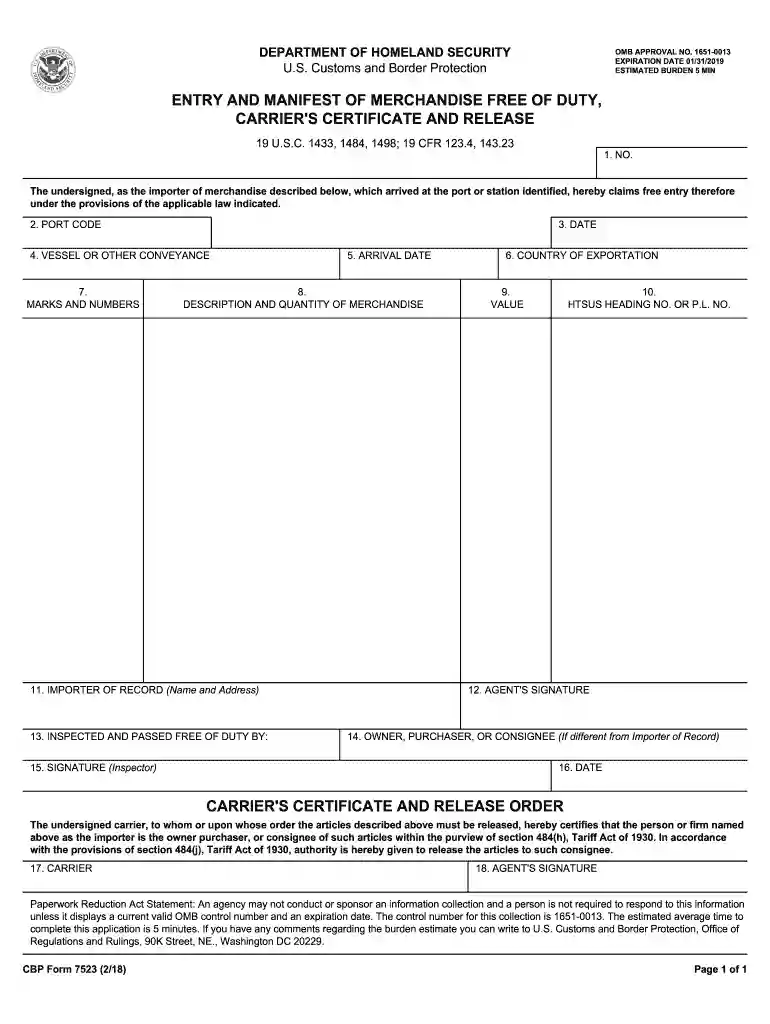 cbp 7523 Preview on Page 1