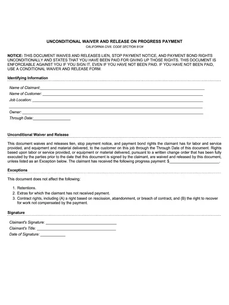 unconditional progress release california Preview on Page 1