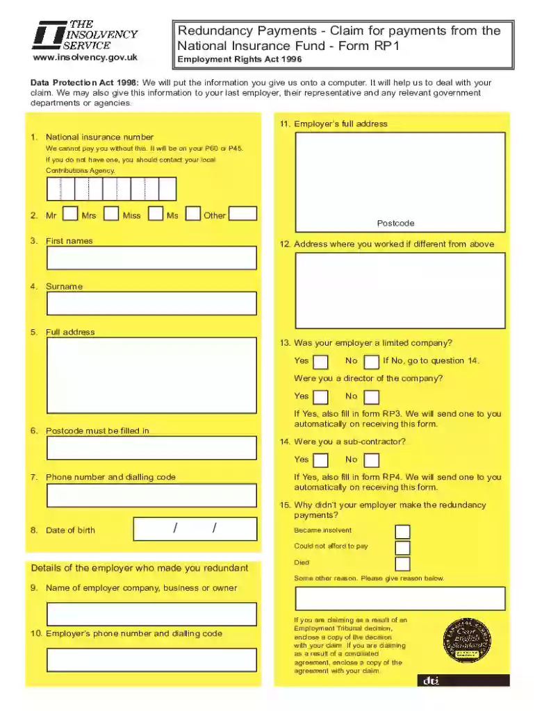 rp1 form online Preview on Page 1