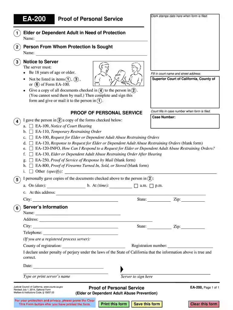 form ea 200 Preview on Page 1
