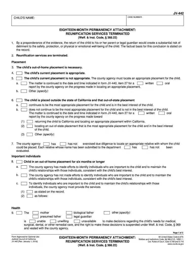 ca eighteen permanency Preview on Page 1