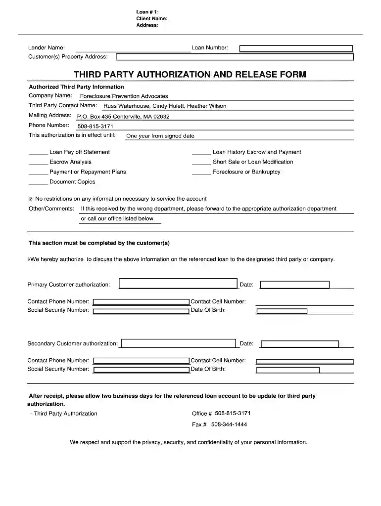 third party release form Preview on Page 1