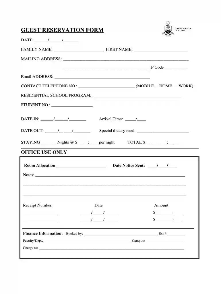 guest reservation Preview on Page 1