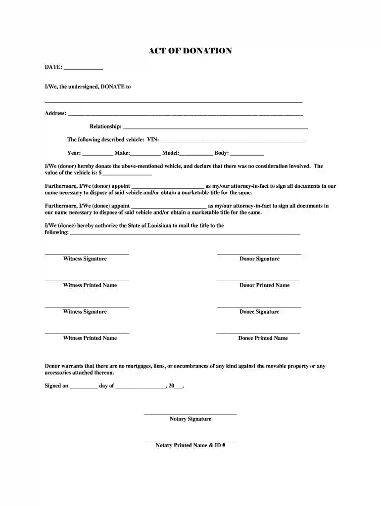 how to donate property to family member in louisiana Preview on Page 1