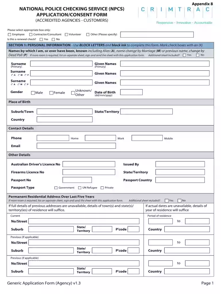 npc form download Preview on Page 1