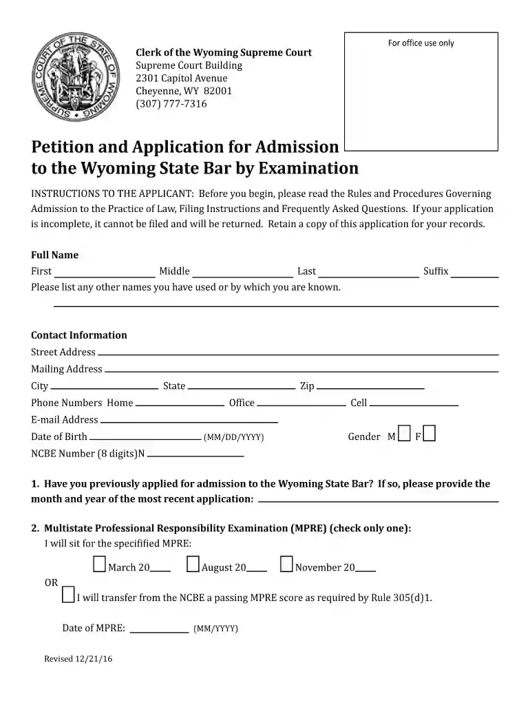 wy application examination Preview on Page 1