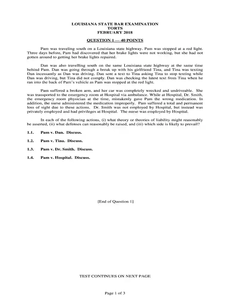 july 2023 louisiana bar exam Preview on Page 1