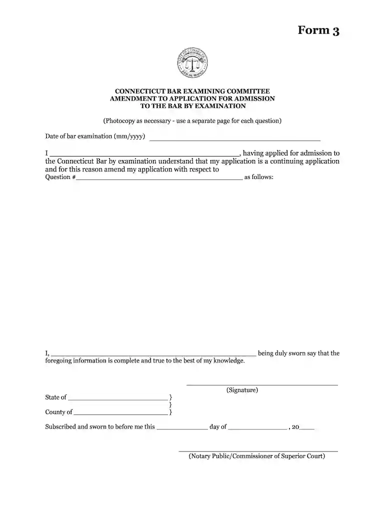 connecticut bar examining committee form 3 Preview on Page 1
