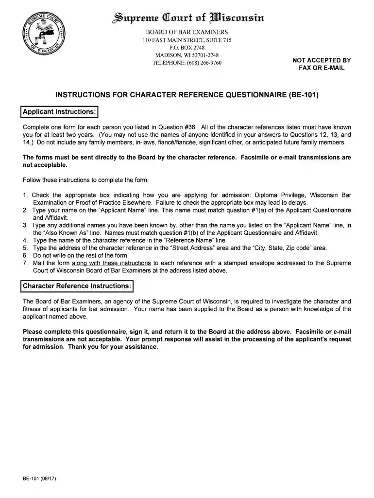 character reference questionnaire get Preview on Page 1