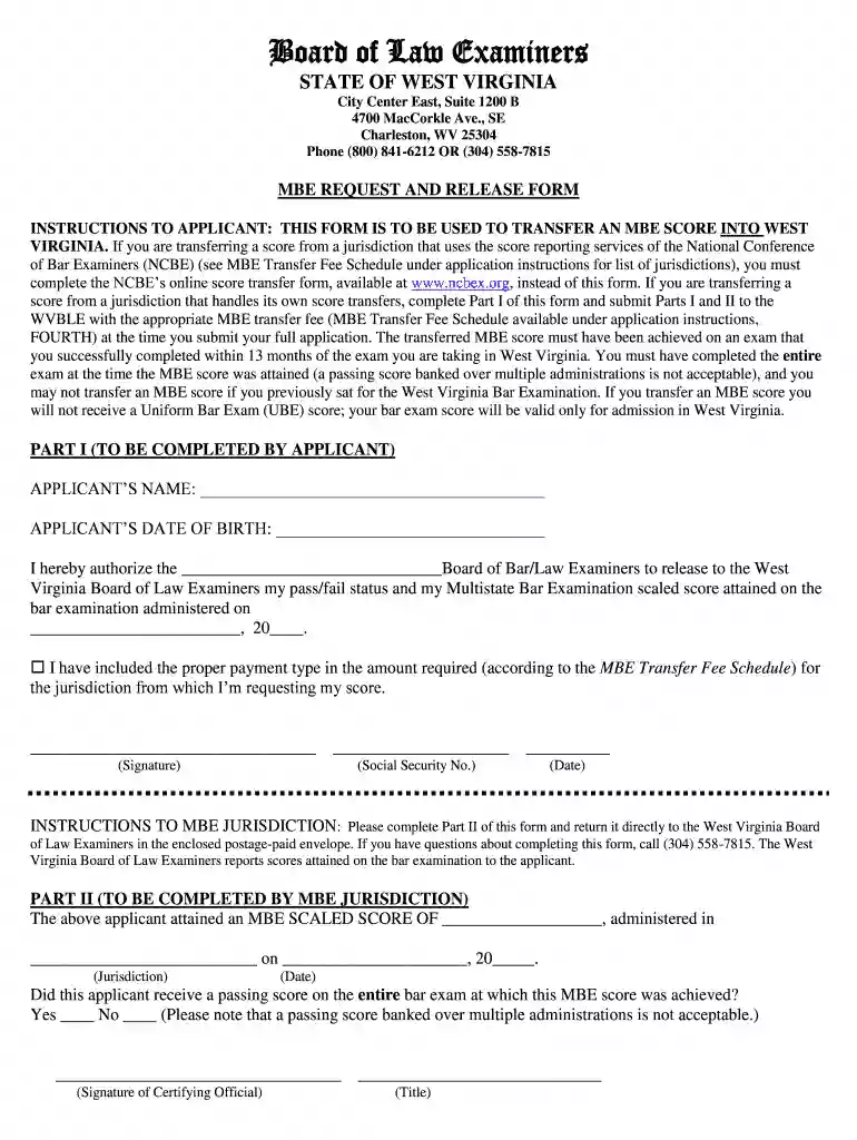 wv mbe board Preview on Page 1