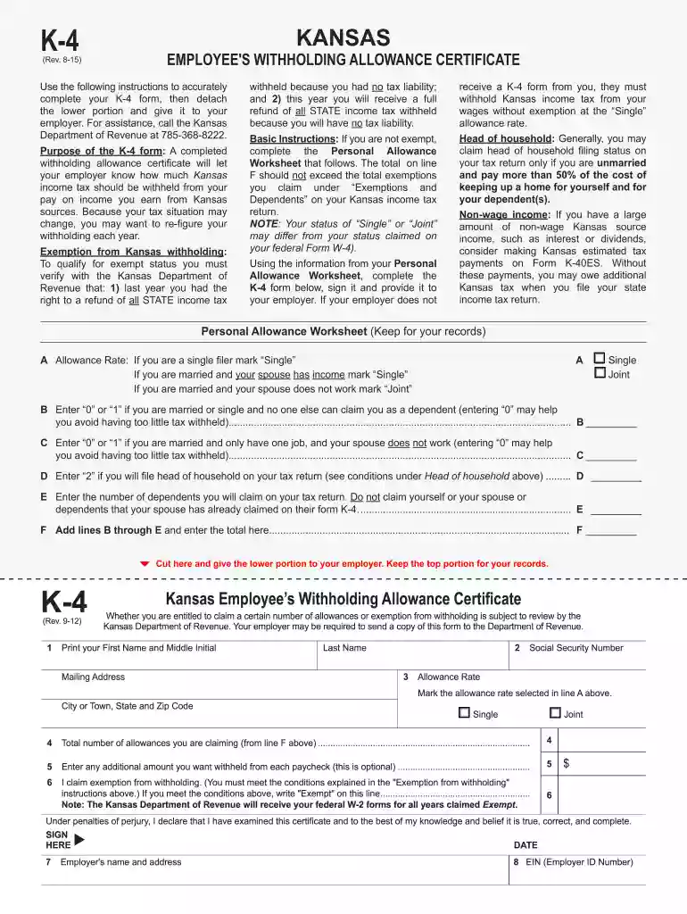 k4 form Preview on Page 1