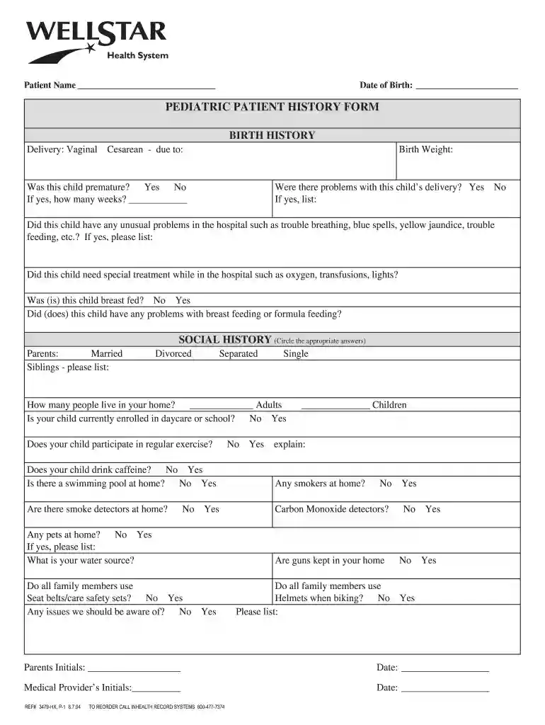 wellstar new patient forms Preview on Page 1