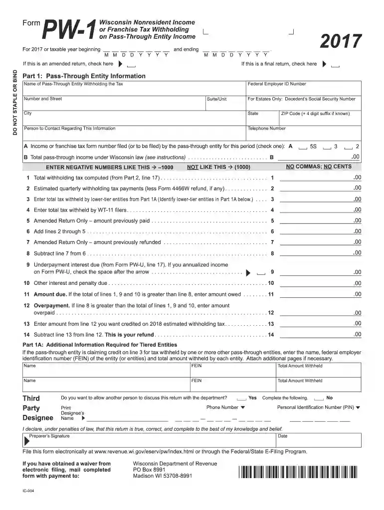 pw1 form Preview on Page 1