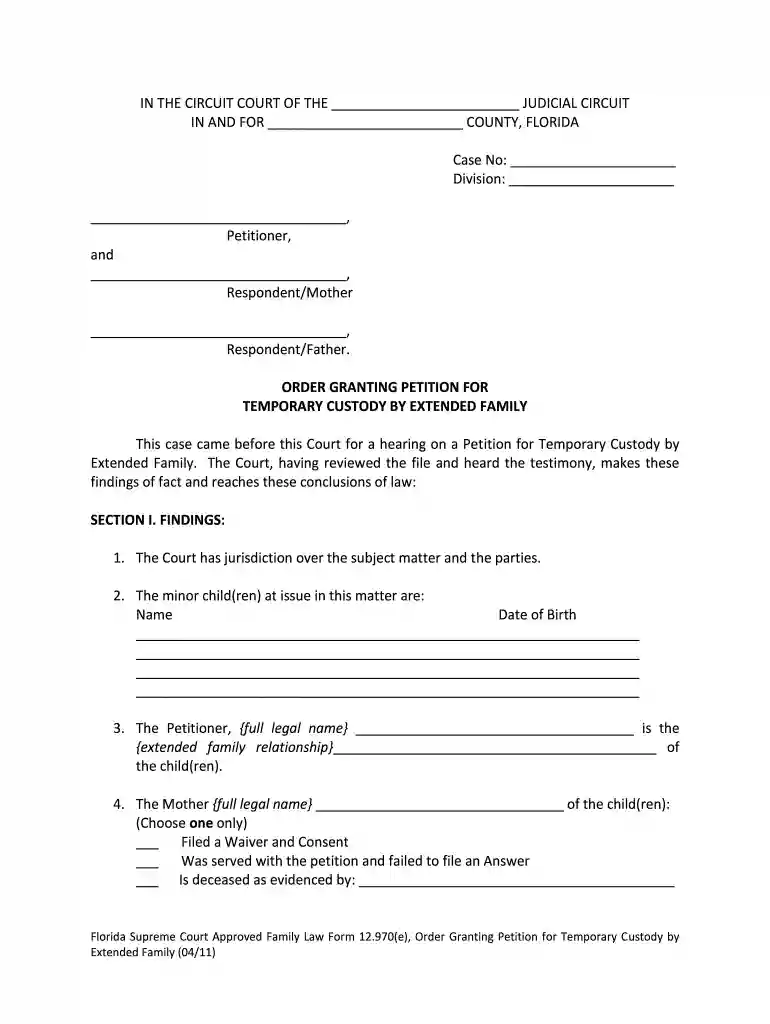 florida divorce forms Preview on Page 1
