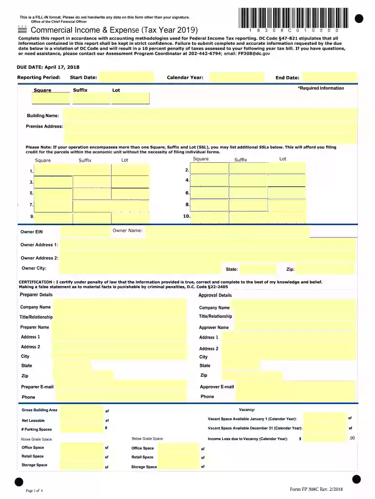dc income and expense report Preview on Page 1