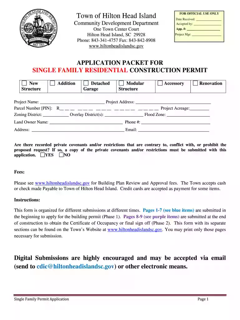 sc application packet permit Preview on Page 1