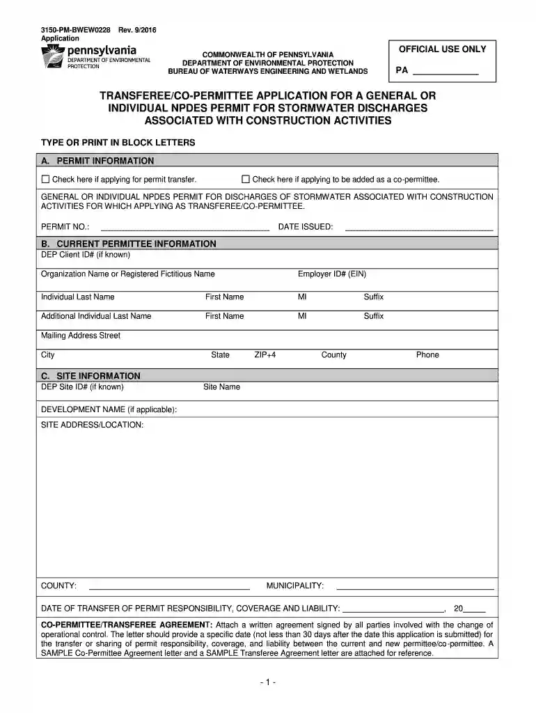 co permittee form Preview on Page 1