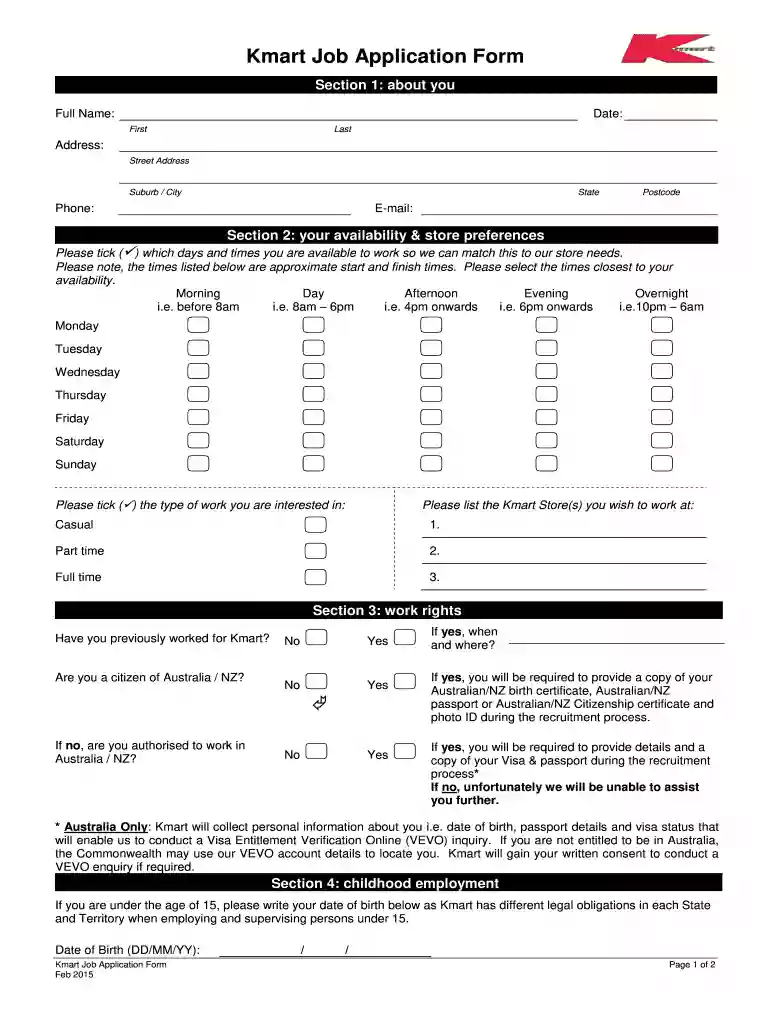 kmart application online apply now Preview on Page 1