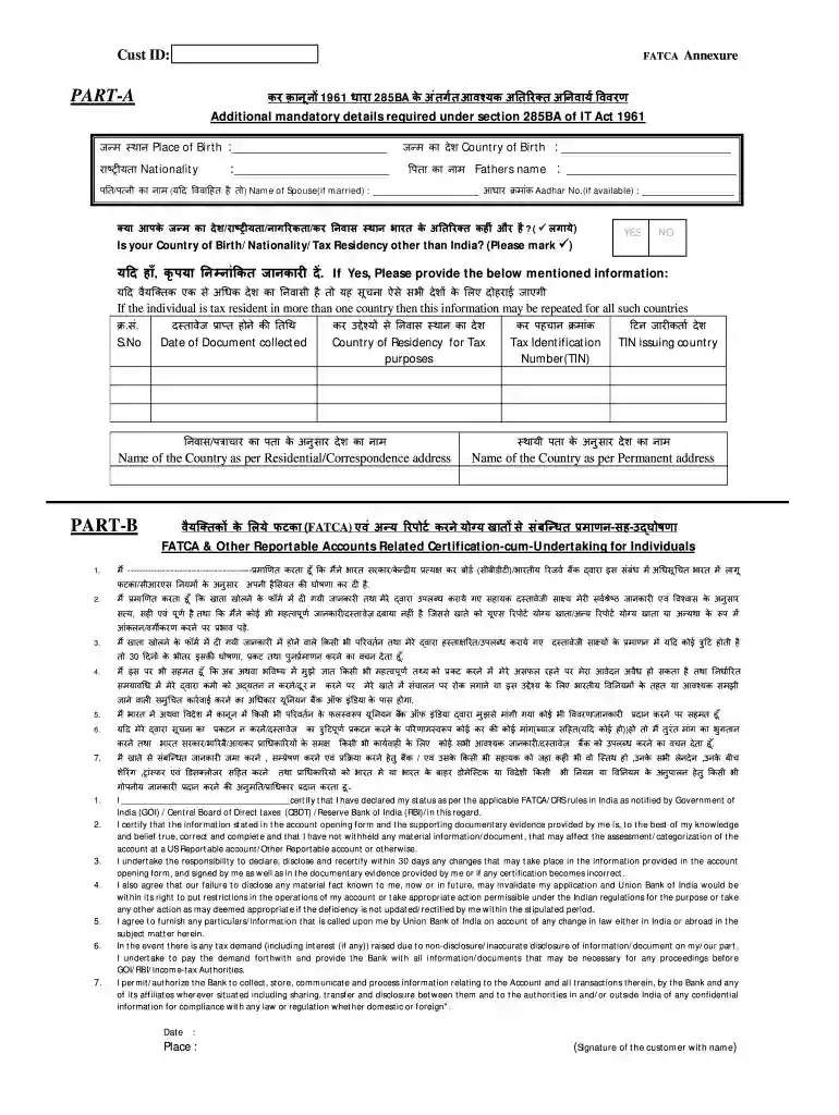 union bank of india fatca form pdf download Preview on Page 1