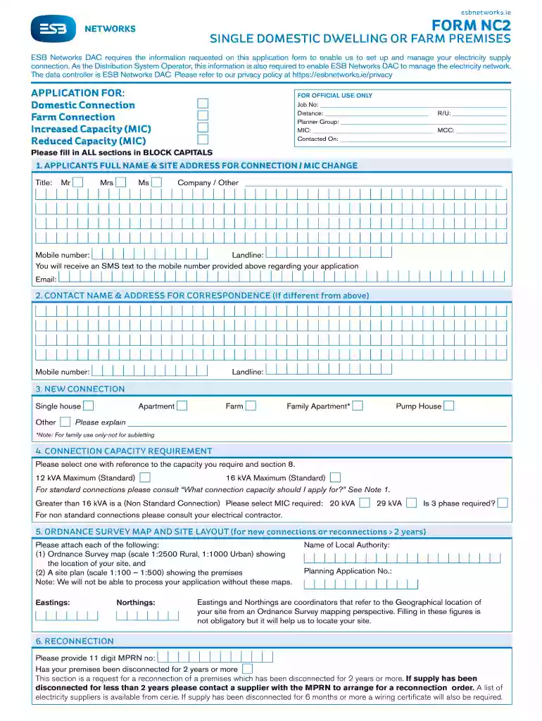 nc2 form esb Preview on Page 1