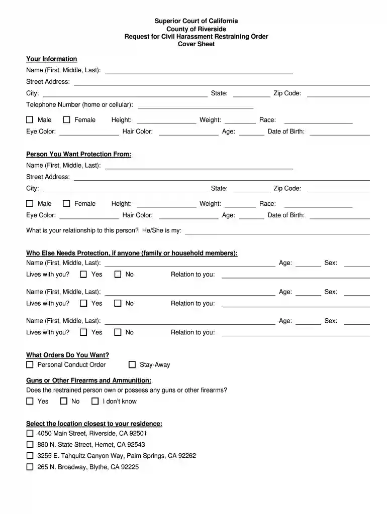 restraining order riverside county Preview on Page 1