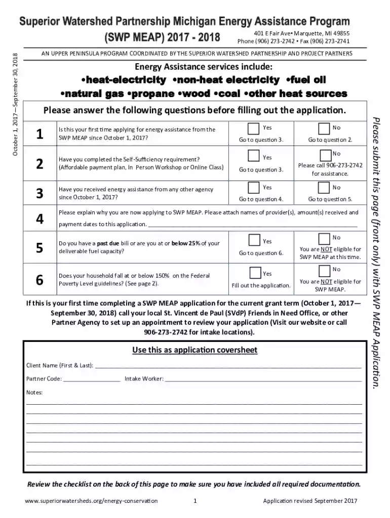 Michigan Energy Assistance Program Application Preview on Page 1