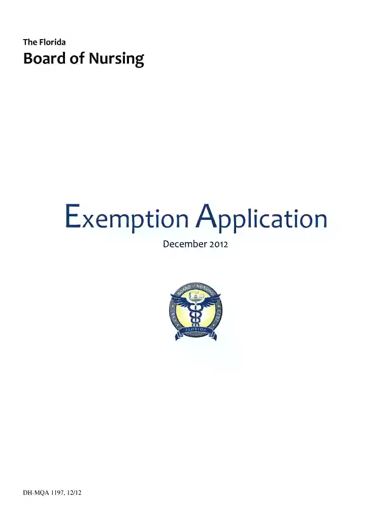 florida dh exemption app Preview on Page 1