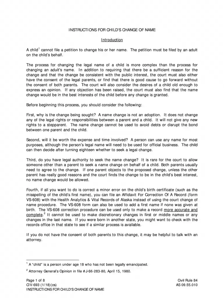 alaska instructions change name Preview on Page 1