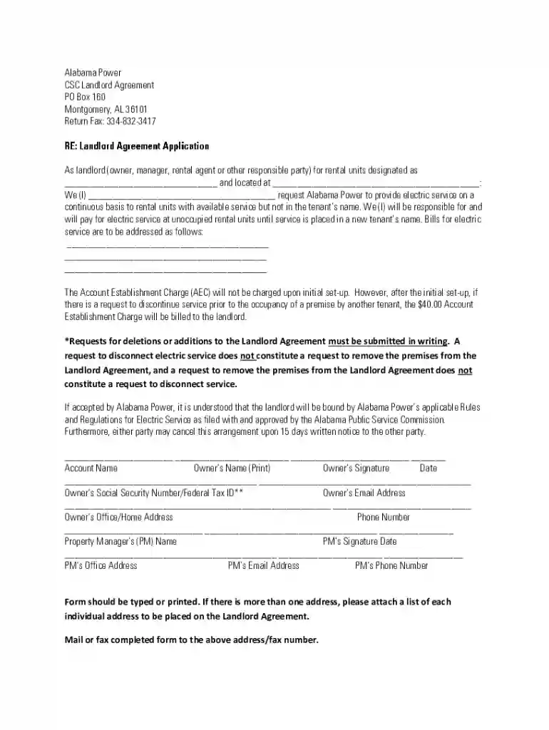 alabama power landlord portal Preview on Page 1