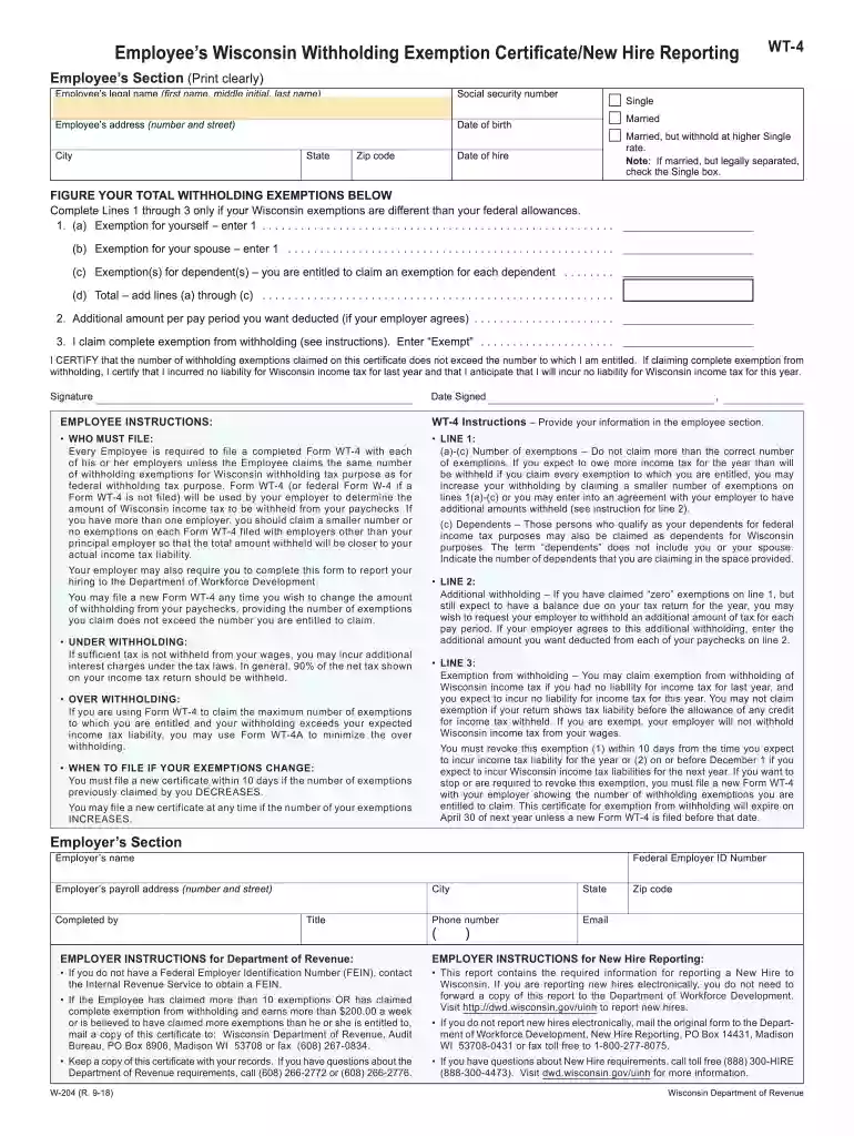 w4t form Preview on Page 1