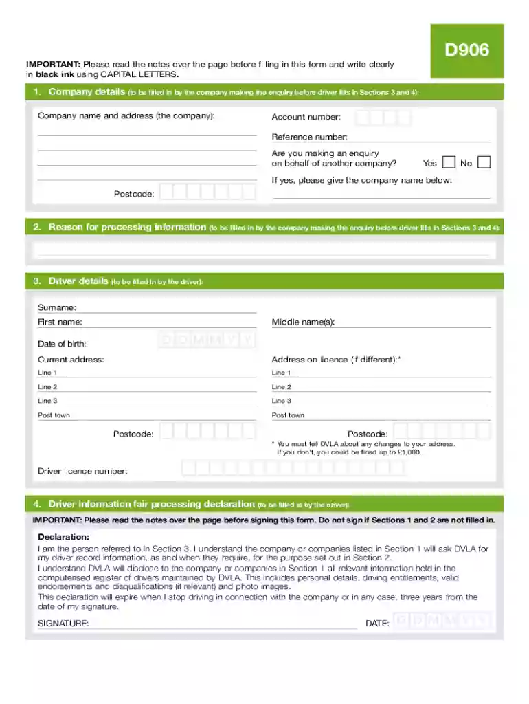 d906 form Preview on Page 1