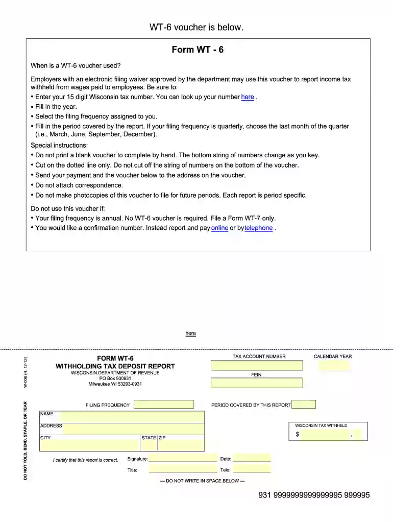 wt 6 form pdf Preview on Page 1