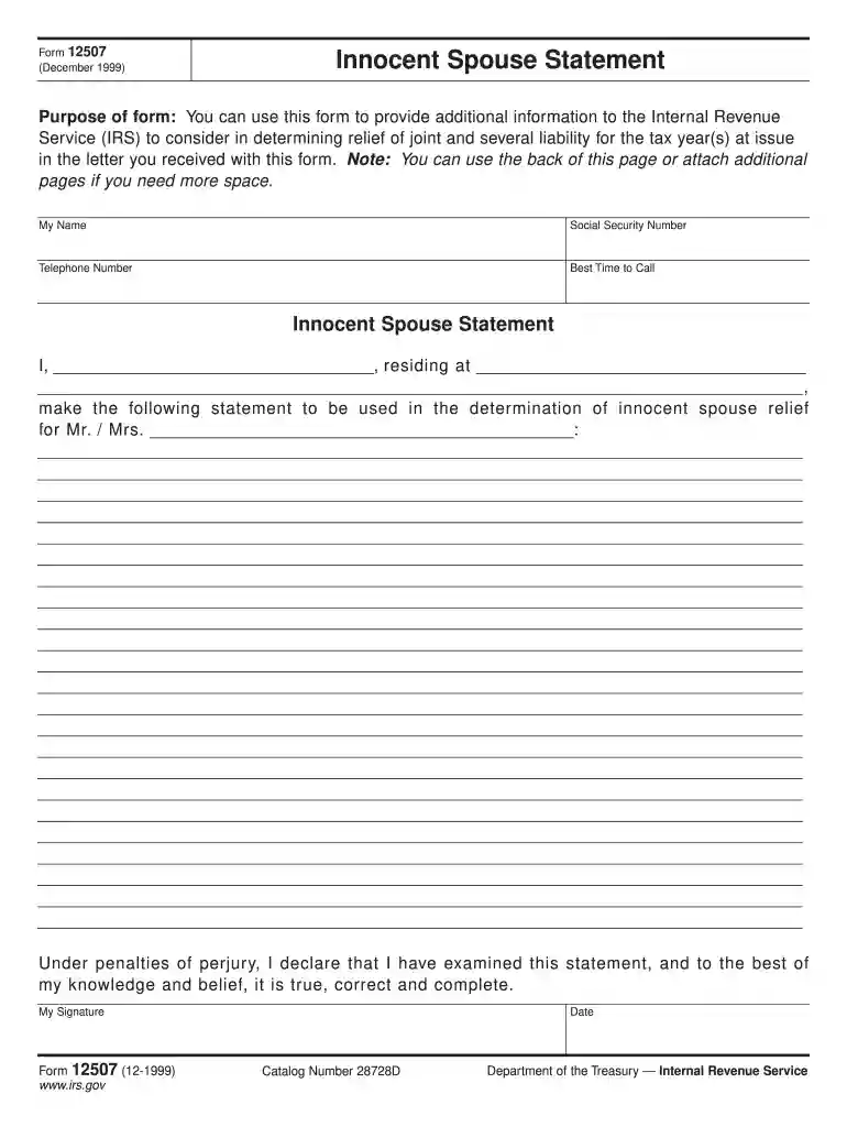 form 12507 Preview on Page 1