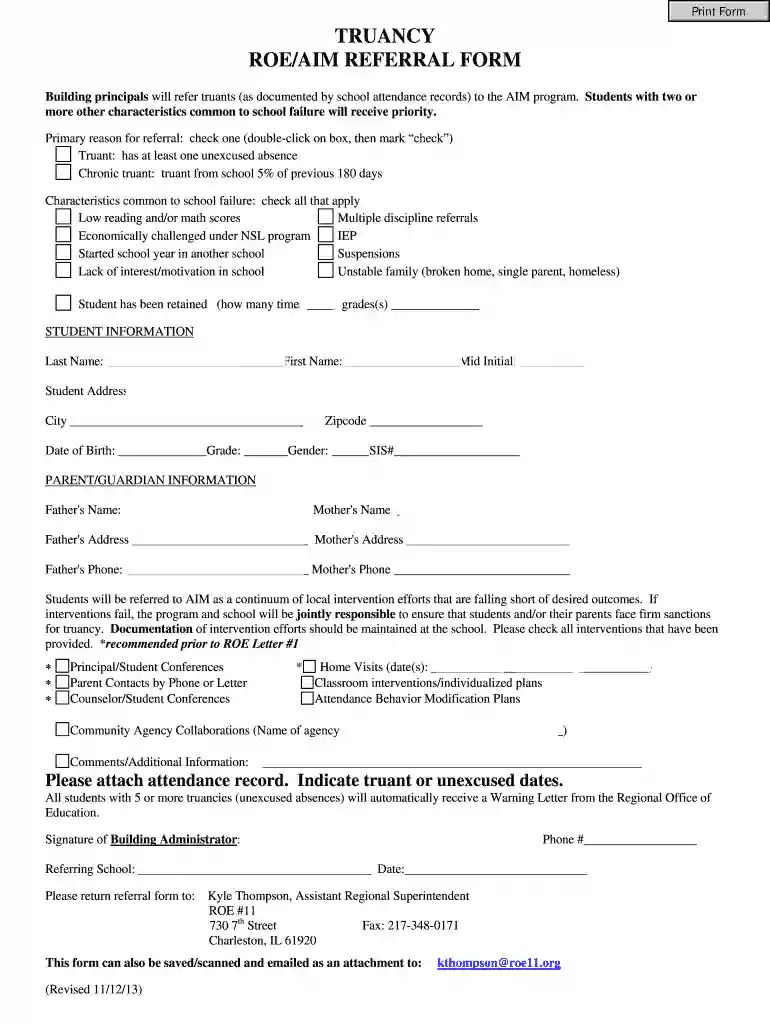 truancy letter meaning Preview on Page 1
