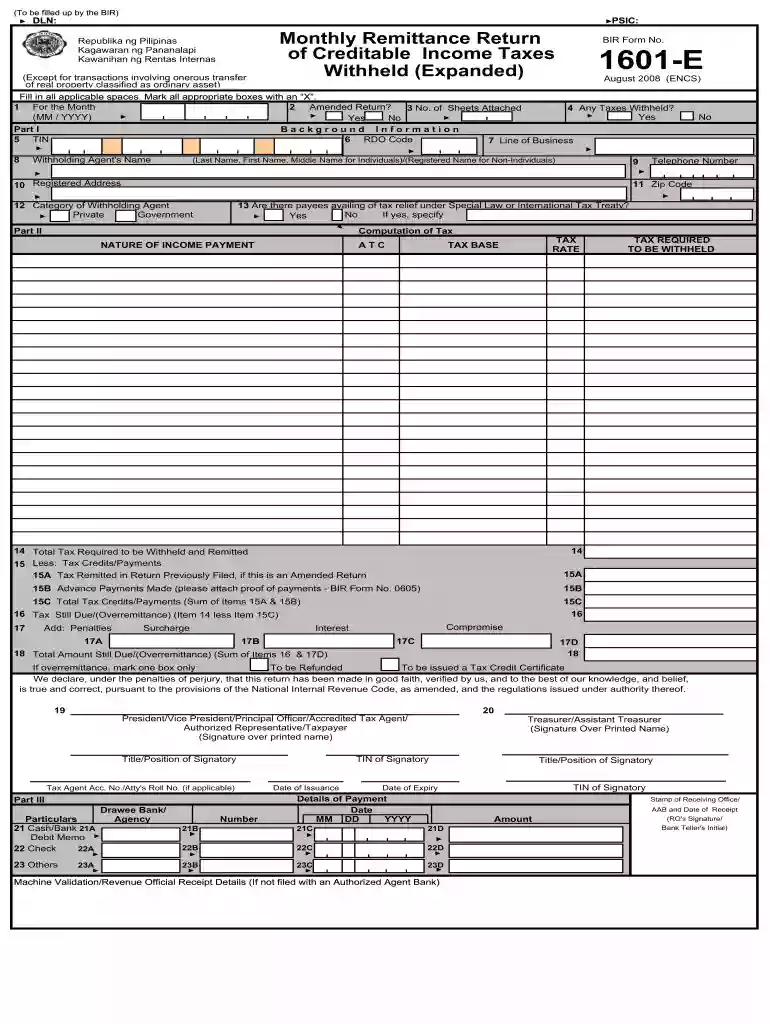bir 1601e form download Preview on Page 1