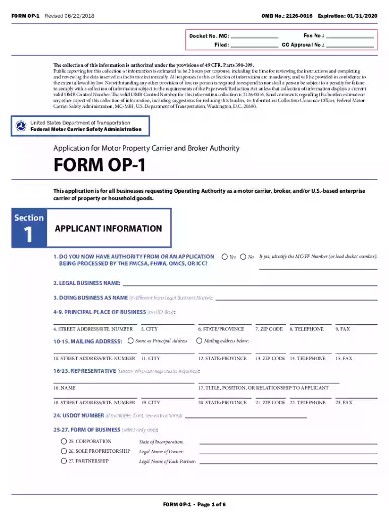 authority carrier Preview on Page 1