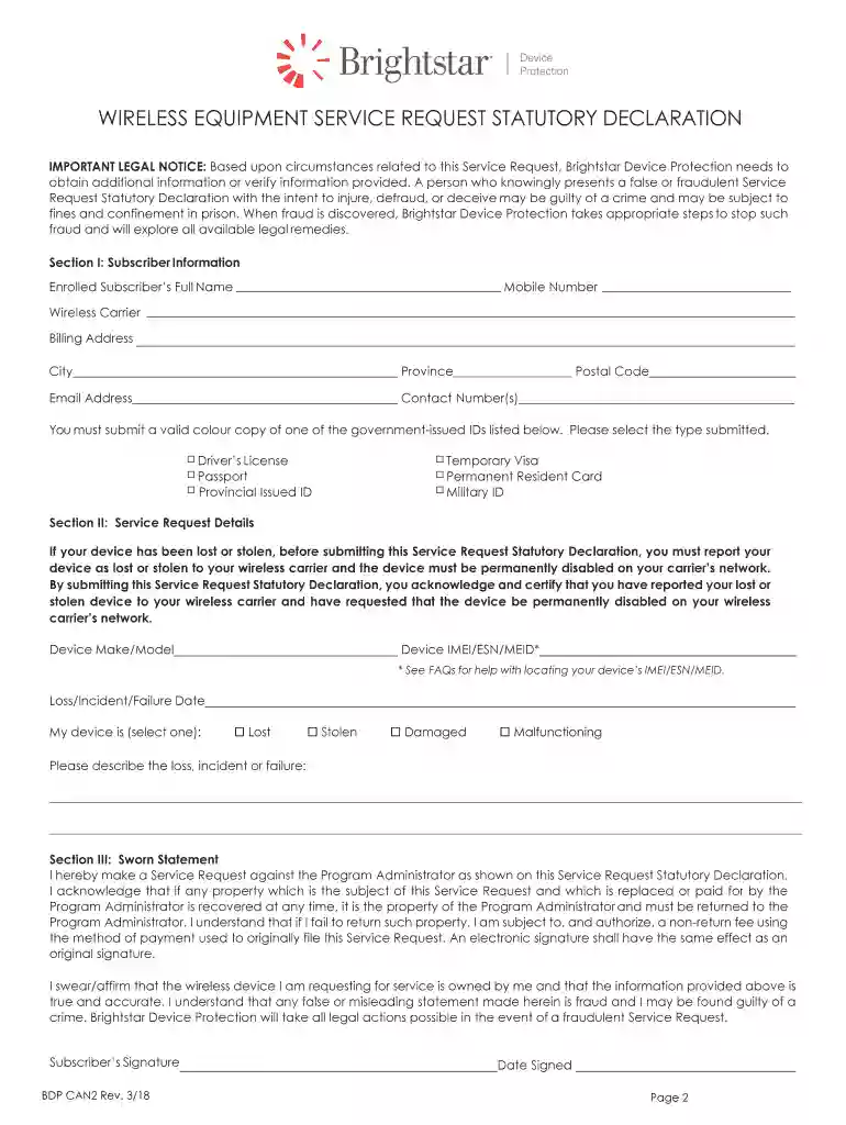 service request form likewize Preview on Page 1