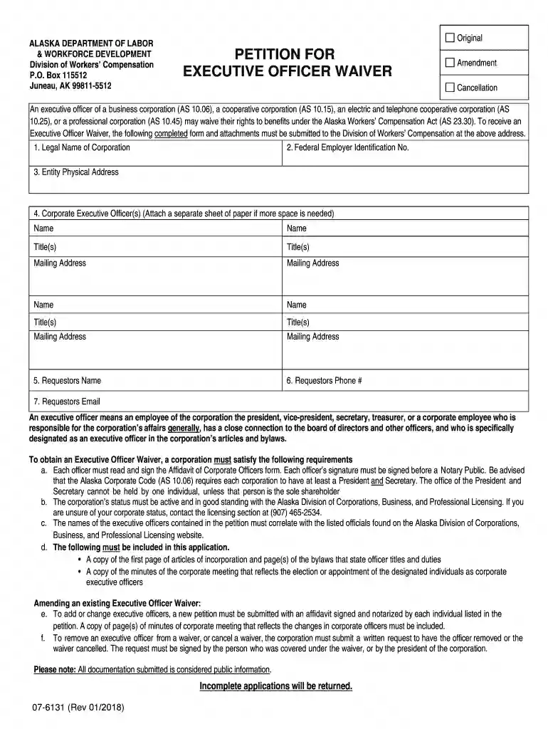 alaska executive waiver Preview on Page 1