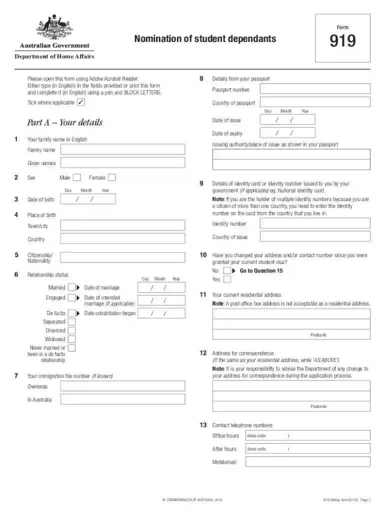 919 form Preview on Page 1