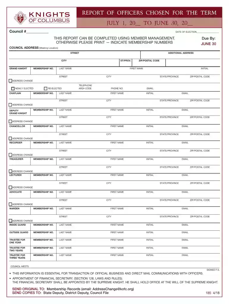 form 185 Preview on Page 1