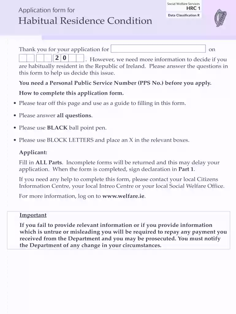 hrc1 form Preview on Page 1