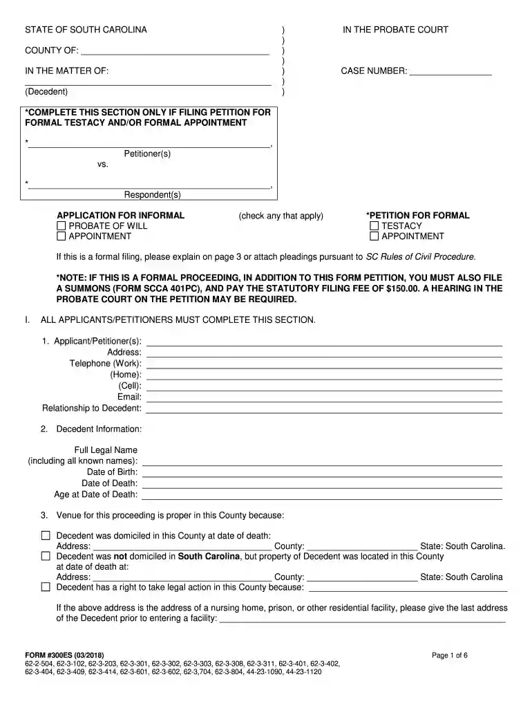 sc probate checklist Preview on Page 1