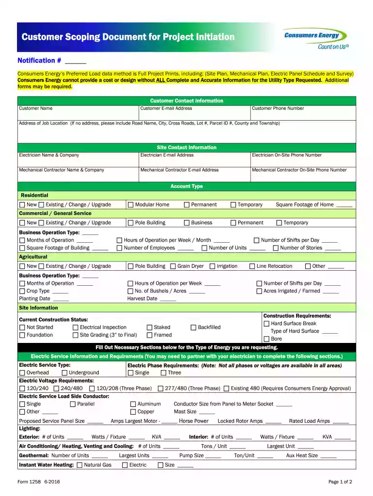 energy form document Preview on Page 1
