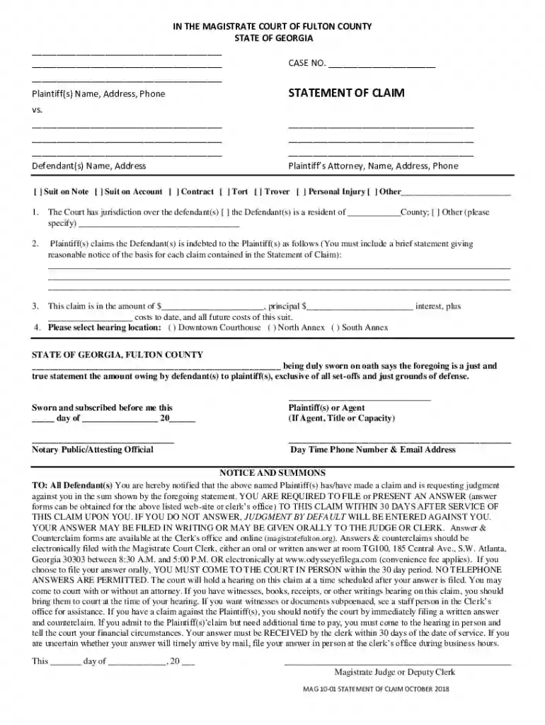 statement claim fulton Preview on Page 1